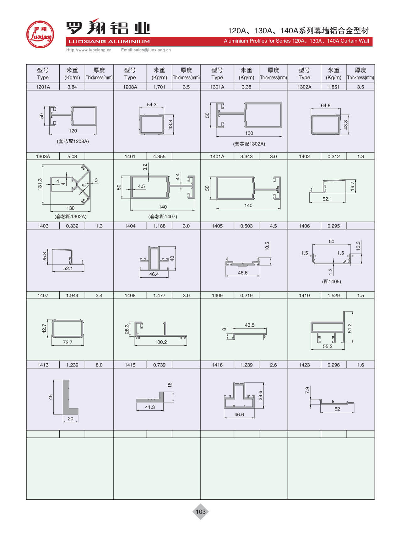 120A、130A、140A系列幕墻