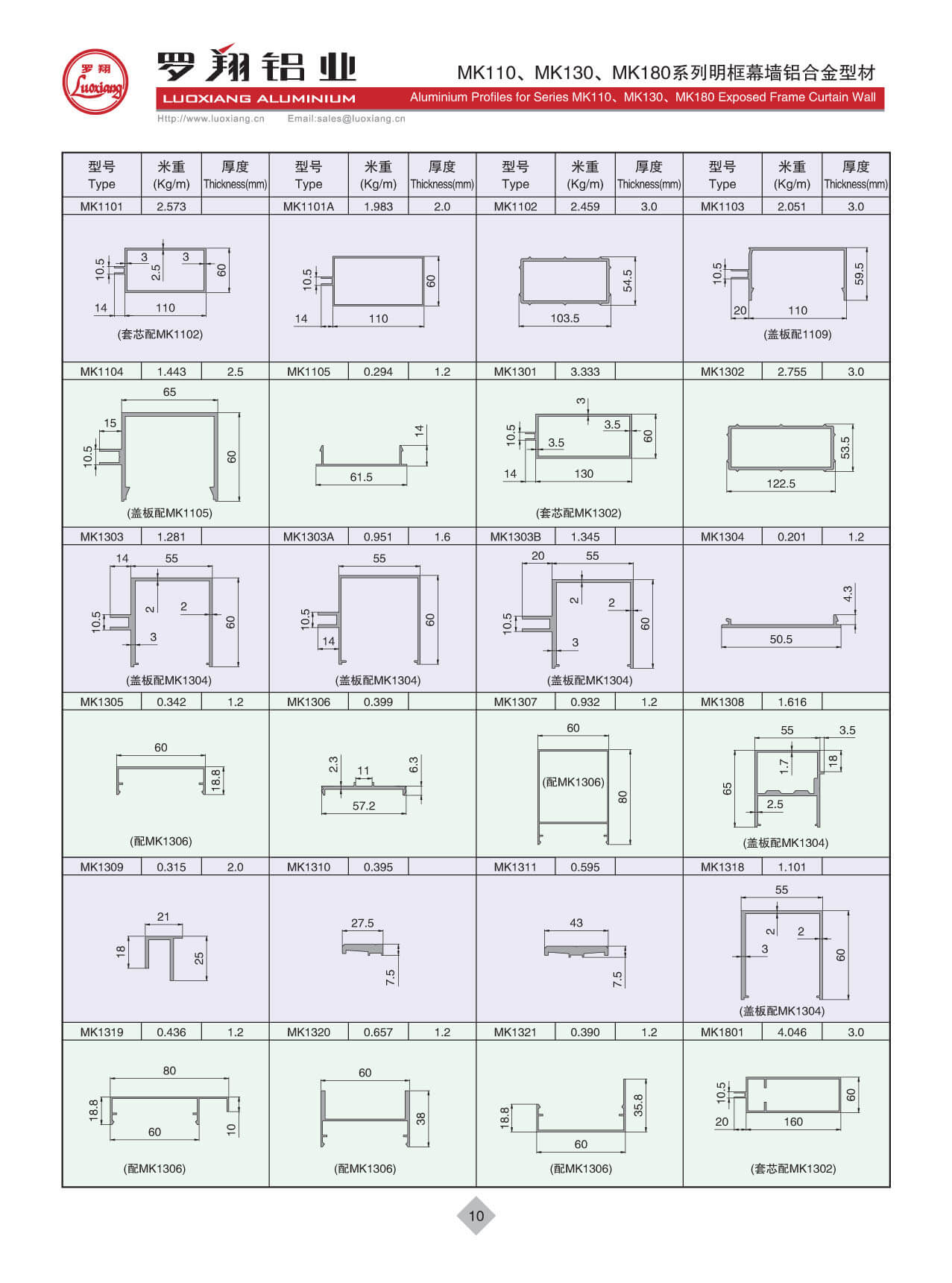 MK110、MK130、MK180系列常規(guī)幕墻